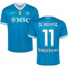 adult & kids Napoli Soccer Uniform 11 Kevin De Bruyne Jersey 2526 Home Activewear Blue Shirt
