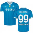 adult & kids Napoli Soccer Uniform 99 Frank Anguissa Jersey 2526 Home Activewear Blue Shirt