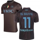 adult & kids Napoli Soccer Uniform 11 Kevin De Bruyne Jersey 2526 Third Activewear Black Shirt