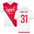 adult & kids Monaco Soccer Uniform 31 ANSU FATI Jersey 2526 Home Activewear White Shirt