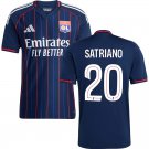 adult & kids Olympique Lyon Soccer Uniform 20 Martin Satriano Jersey 2526 Away Activewear Navy Shirt