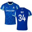 adult & kids Olympique Marseille Soccer Uniform 34 Robinio Vaz Jersey 2526 Third Activewear Blue