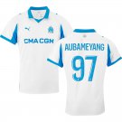 adult & kids Olympique Marseille Soccer Uniform 97 Emerick Aubameyang Jersey 2526 Home Shirt White