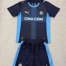 adult & kids Olympique Marseille Soccer Uniform suit Blank Jersey set 2526 Away Activewear Navy kit