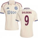 adult & kids Ajax Soccer Uniform 9 Kasper Dolberg Jersey 2526 Third Activewear Beige Shirt
