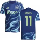 adult & kids Ajax Soccer Uniform 11 Mika Godts Jersey 2526 Away Activewear Blue Shirt