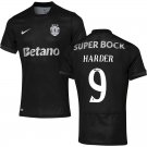 adult & kids Sporting Lisbon Soccer Uniform 9 HARDER Jersey 2526 Away Activewear Black Shirt