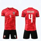 adult & kids South Korea National Soccer Uniform suit 4 Kim Minjae Jersey set Home 2026 Red kit