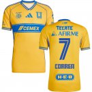 adult & kids Tigres Soccer Uniform 7 Angel Correa Jersey 2526 Home Activewear Yellow Shirt