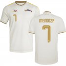 adult & kids Venezuela National Soccer Uniform 7 MENDOZA Jersey Away 2026 Activewear White Shirt