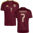 adult & kids Venezuela National Soccer Uniform 7 MENDOZA Jersey Home 2026 Activewear Red Shirt