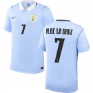 adult & kids Uruguay National Soccer Uniform 7 Nicolas De La Cruz Jersey Home 2026 Activewear Blue