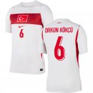 adult & kids Turkey National Soccer Uniform 6 Orkun Kökçü Jersey Away 2026 White Activewear Shirt