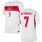 adult & kids Turkey National Soccer Uniform 7 Kerem Aktürkoğlu Jersey Away 2026 Activewear White