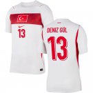 adult & kids Turkey National Soccer Uniform 13 Deniz Gül Jersey Away 2026 Activewear White Shirt