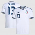 adult & kids Italy National Soccer Uniform 13 Riccardo Calafiori Jersey Away 2026 Activewear White