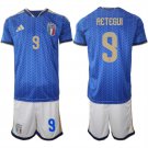 adult & kids Italy National Soccer Uniform suit 9 Mateo Retegui Jersey set Home 2026 Shirt Royal kit