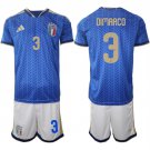 adult & kids Italy National Soccer Uniform suit 3 Federico Dimarco Jersey set Home 2026 Royal kit