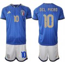 adult & kids Italy National Soccer Uniform suit 10 DEL PIERO Jersey set Home 2026 Shirt Royal kit