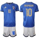 adult & kids Italy National Soccer Uniform suit 10 Giacomo Raspadori Jersey set Home 2026 Royal kit