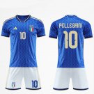 adult & kids Italy National Soccer Uniform suit 10 Lorenzo Pellegrini Jersey set Home 2026 Royal kit