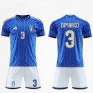 adult & kids Italy National Soccer Uniform suit 3 Federico Dimarco Jersey set Home 2026 Royal kit