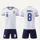 adult & kids Italy National Soccer Uniform suit 8 Sandro Tonali Jersey set Away 2026 Shirt White kit