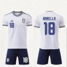 adult & kids Italy National Soccer Uniform suit 18 Nicolo Barella Jersey set Away 2026 White kit