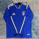 adult unisex Italy National Soccer Uniform Blank Jersey Home Long sleeve 2026 Activewear Royal Shirt