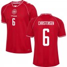 adult unisex Denmark National Soccer Uniform 6 CHRISTENSEN Jersey Home 2026 Activewear Red Shirt
