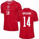 adult unisex Denmark National Soccer Uniform 14 Mikkel Damsgaard Jersey Home 2026 Activewear Red