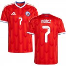 adult & kids Chile National Soccer Uniform 7 NUNEZ Jersey Home Stadium 2026 Activewear Red Shirt