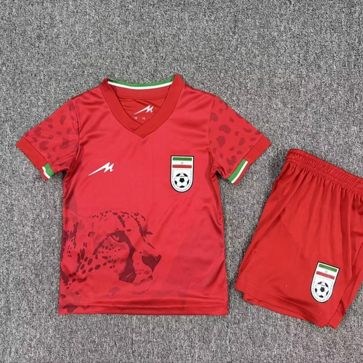 youth Iran National Soccer Uniform suit Blank Jersey set Away 2026 kids Activewear Red Shirt kit