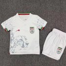 youth Iran National Soccer Uniform suit Blank Jersey set Home 2026 kids Activewear White Shirt kit