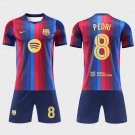 adult & kids Barcelona Soccer Uniform suit 8 Pedro Gonzalez Jersey set 2627 Home Shirt Royal kit