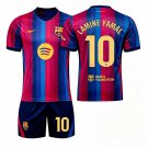 adult & kids Barcelona Soccer Uniform suit 10 Lamine Yamal Jersey set 2627 Home Activewear Royal kit