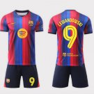 adult & kids Barcelona Soccer Uniform suit 9 Robert Lewandowski Jersey set 2627 Home Shirt Royal kit