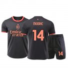 adult & kids AC Milan Soccer Uniform suit 14 Luka Modrić Jersey set 2627 Third Shirt Black kit