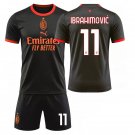 adult & kids AC Milan Soccer Uniform suit 11 Zlatan Ibrahimović Jersey set 2627 Third Black kit