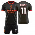 adult & kids AC Milan Soccer Uniform suit 11 Christian Pulisic Jersey set 2627 Third Shirt Black kit