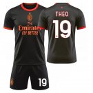 adult & kids AC Milan Soccer Uniform suit 19 Theo Hernández Jersey set 2627 Third Shirt Black kit