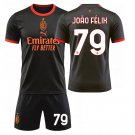 adult & kids AC Milan Soccer Uniform suit 79 João Félix Jersey set 2627 Third Activewear Black kit
