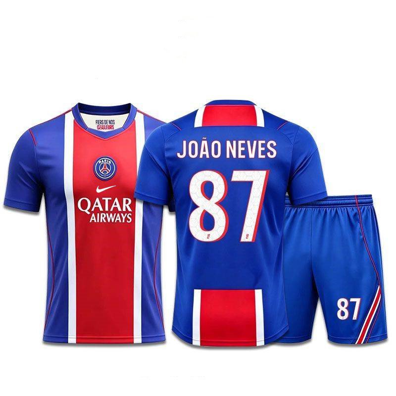 adult & kids Paris Saint-Germain Soccer Uniform suit 87 Jo&Atilde;&pound;o Neves Jersey set 2627 Home Blue kit