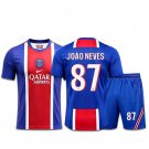 adult & kids Paris Saint-Germain Soccer Uniform suit 87 João Neves Jersey set 2627 Home Blue kit
