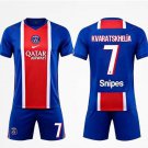 adult & kids Paris Saint-Germain Soccer Uniform suit 7 Khvicha Kvaratskhelia Jersey set 2627 Home