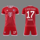 adult & kids Bayern Munchen Soccer Uniform suit 17 Michael Olise Jersey set 2627 Home Shirt Red kit