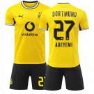 adult & kids Borussia Dortmund Soccer Uniform suit 27 Karim Adeyemi Jersey set 2627 Home Yellow kit