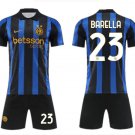 adult & kids Inter Milan Soccer Uniform suit 23 Nicolo Barella Jersey set 2627 Home Shirt Blue kit