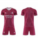 adult & kids Real Madrid Soccer Uniform suit Blank Jersey set 2627 Third Activewear Red Shirt kit