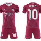 adult & kids Real Madrid Soccer Uniform suit 10 Kylian Mbappé Jersey set 2627 Third Shirt Red kit